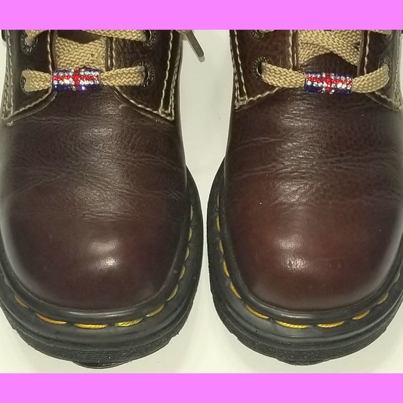 Size 6 US Women's Doc Dr. Marten's Brown Mahogany Heeled Heel Ankle Boots - Picture 14 of 17